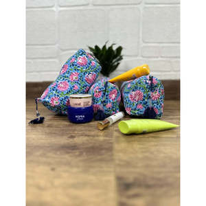 Quilted Bohemian <b>for</b> Toiletry & <b>Makeup</b> Bag with Block Print Tassel Pattern and Drawstring Closure <b>for</b> Organizing <b>Makeup</b> <b>Storage</b> - Product Image 3