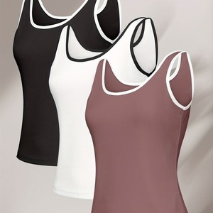 Lot de 3 débardeurs de sport et yoga personnalisables pour femmes, respirants, écologiques, de haute qualité, en tissu tissé décontracté - Product Image 4