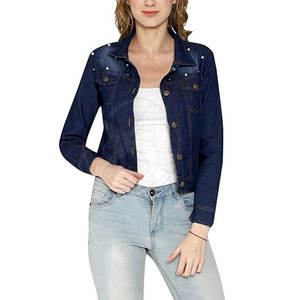 Vêtements d'hiver à manches longues femmes jeans vestes taille personnalisée en gros femmes jeans vestes - Product Image 1