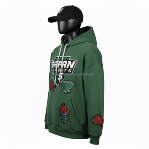 เสื้อฮู้ดสวมหัวขนแกะแบบพรีเมี่ยมสำหรับ360GSM ผ้านิ่มโทนสีเขียวมีแผ่นปักลายหลากหลายและโลโก้ตามสั่งมีฮู้ดธรรมดา - Product Image 5