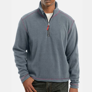 เสื้อสเวตเชิ้ตผู้ชายผ้าฟลีซ 1/4 ซิป ผ้าฝ้าย 100% ติดกระดุม สำหรับฤดูหนาว ไซส์ปกติ ปักลาย แห้งเร็ว ระบายอากาศได้ดี - Product Image 3