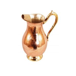 Carafe à eau en cuivre pur de style luxueux avec poignée en laiton, design martelé, pour la maison, la cuisine, le comptoir, carafe à eau - Product Image 2