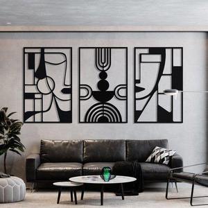 Panel de Arte de pared de Metal de geometría abstracta única grande, decoración moderna para el hogar, escultura de hierro 3D hecha a mano para exhibición de pared Interior - Product Image 6