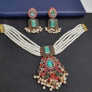 Nouvelle mode ensembles de bijoux de mariée Kundan artificiels de style Wester personnalisés haut exigeants mariage bas quantité minimale de commande principalement en acier inoxydable - Product Image 2