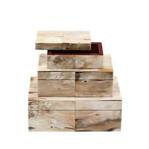 Joyero de lujo con cuerno de búfalo de alta calidad, almacenamiento de pulseras pulidas con hueso de madera MDF, precio al por mayor - Product Image 1