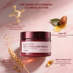 250ml en vrac Kératine Hair <span class=keywords><strong>Masque</strong></span> Deep Nourishment pour <span class=keywords><strong>cheveux</strong></span> colorés sans frisottis Lissant OEM Private Label - Product Image 3