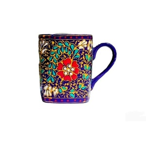 Taza hecha de cerámica pintada a mano Swati Art, Taza de cerámica pintada a mano de arte tradicional, taza pintada a mano Swati - Product Image 1
