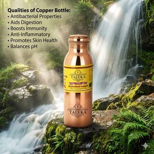 Bouteille d'eau en cuivre pur pour boire, fabriquée en Inde, 34 OZ/1000 ML - Product Image 3