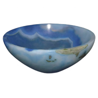 Matériau de la pierre précieuse bol bleu aigue-marine agate Onyx produit bol en pierre naturelle Type bol en cristal de pierre précieuse pour la décoration