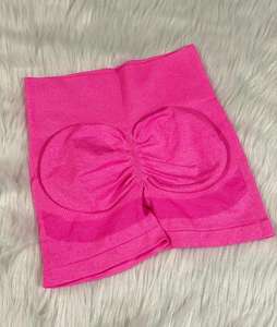 Pantalones cortos de gimnasio personalizados para mujer, pantalones cortos de cintura alta, mallas de Yoga, pantalones cortos de entrenamiento de Spandex/nailon - Product Image 4