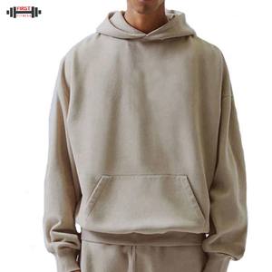Sudadera con capucha de lana de invierno de alta calidad, ropa de calle, 300gsm, sin cuerdas, 100% algodón, Unisex para hombres, hombros caídos, peso pesado - Product Image 1
