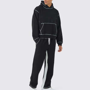 ชุดวอร์มผู้ชายแบบมีฮู้ดพิมพ์ลายตามสั่ง พร้อมโลโก้สั่งทำ ผ้าฝ้าย 100% ระบายอากาศได้ดี แห้งเร็ว ผ้าฟลีซแบบสวมหัว - Product Image 2