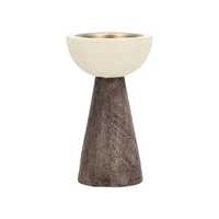 Quemador de Incienso Árabe Artístico de Mármol con Madera de Acacia, Patrón Elegante, Ecológico, para Bakhoor Religioso, Ideal para Todas las Estaciones