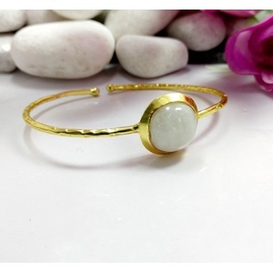 SOUMYA CREATIONS Brass & Gold Plated <b>Rainbow</b> Moonstone Boho Style Cuff <b>Bracelets</b> Fashion Gemstone Jewelry Gift - Product Image 6