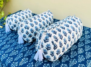 Set 3 Large Quilted Block Printed Handmade Eco-Friendly Vintage Style Durable Zipper Cosmetic <b>for</b> Bag Gift Travel Accessory - Product Image 6