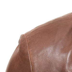 แจ็กเก็ตหนังแท้สำหรับผู้ชาย, สินค้ามาใหม่เสื้อแจ็คเก็ตกันหนาวระบายอากาศได้ดีคอปกทรงกรวยสไตล์สตรีท - Product Image 4