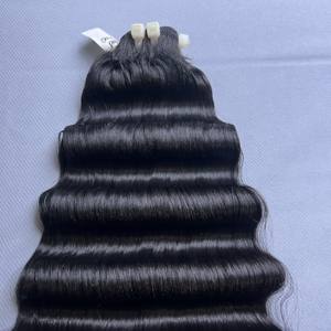 Venta al por mayor de pelo de onda profunda 3 paquetes 100% sin procesar Virgen Remy Extensiones de mechones de cabello humano Color Natural - Product Image 3