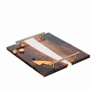 Plateaux de service en bois utilisés pour les hôtels, les restaurants et la cuisine à domicile, finition noyer - Product Image 6