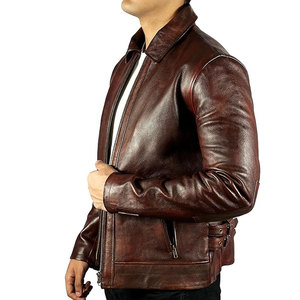 Veste en cuir pour homme de haute qualité, prix de gros d'usine, veste en cuir personnalisée avec logo pour homme - Product Image 3