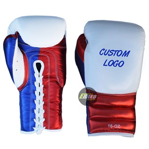 Custom Leather Boxing <b>Gloves</b> Custom Logo Kick Boxing <b>Gloves</b> Lace Up Training <b>Gloves</b> <b>16</b> <b>Oz</b> Customized Boxing <b>Gloves</b> - Product Image 1