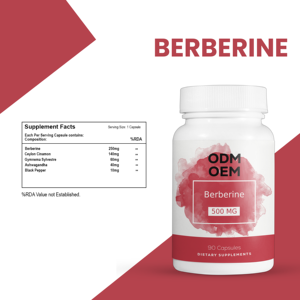 OEM Berbérine HCL 500mg 90 Capsules Chlorhydrate de berbérine aux herbes 500mg capsule disponible sous marque privée - Product Image 6