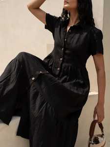 2025 Primavera Verano mujeres respetuoso con el medio ambiente hasta el suelo Casual manga corta suelta ajuste Maxi vestido de alta calidad de gran tamaño - Product Image 3