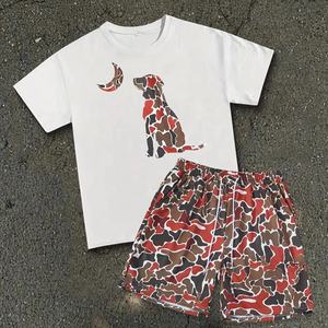 Conjunto de Camiseta y Pantalones Cortos Casuales de Verano para Hombre, Cómodos, Ligeros, de Algodón Transpirable, Ropa Deportiva de Moda Urbana para Gimnasio y Fitness - Product Image 1