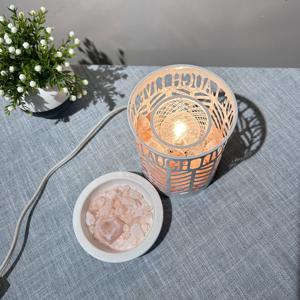 Lampe de sel de l'Himalaya naturelle en forme de coquillage, décoration d'intérieur, lumière douce et apaisante, design géométrique sculpté, style européen - Product Image 3