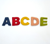 Letras del Alfabeto de Lana Ecológicas Hechas a Mano, de la A a la Z, para Niños de 2 a 4 y de 5 a 7 Años, Juguete Educativo DIY y Decoración