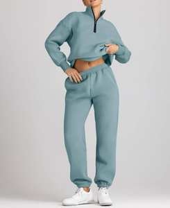 Survêtements décontractés d'hiver à capuche coupe-vent à la mode pour femmes Logo personnalisé respirant à la mode imprimé 100% coton - Product Image 3