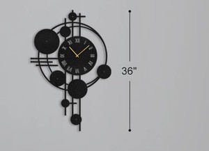 Hiện đại màu đen kim loại đồng hồ treo tường đẹp trai treo thiết kế với Analog thạch anh cho trang trí đám cưới - Product Image 3