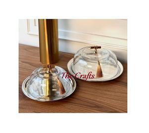 Plato para servir de trabajo de madera y nácar con cúpula Patrón de aperitivos de Calidad exclusiva con cúpula de acrílico - Product Image 6