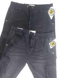 Venta al por mayor Hombres Slim Fit High Waist Vintage Cargo Jeans Stonewashed Skinny Joggers Animal Pattern Winter Button Diamonds Stretch - Product Image 2