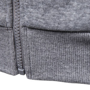Sweat à capuche gris personnalisé pour homme, 400 g/m², en molleton de coton lourd, fermeture éclair, streetwear, fabricant OEM - Product Image 5