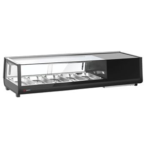 ตู้โชว์ซูชิ - พร้อมไฟ LED - 1352x420 มม. - 5x GN 1/3 - สีดำ - Product Image 5