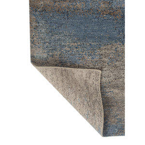 Alfombra Rectangular Kavi Hecha a Mano con Lana, Bambú y Seda, Diseño Abstracto Beige Marrón Afterglow, para Pasillo, Modelo Eskm-02 - Product Image 5