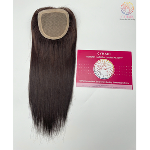 Base de Soie Cheveux Topper Cheveux Humains #2 Couleur 14 Pouces 35 Cm 100% Cheveux Bruts De Cyhair Usine Meilleure Qualité - Product Image 1