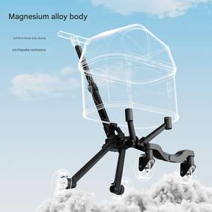 Sıcak satış katlanabilir hafif açık evcil hayvan arabası 4-Wheel taşıyıcılar için büyük/küçük köpekler/kediler orta örgü kafes plastik - Product Image 4