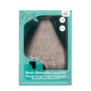 Nordic Minimalist Luxury Pet House <b>Cube</b> Lounge Sustainable Handwoven Wicker Cat Bed Medium Size Cat Condo Promotional Pet - Product Image 2