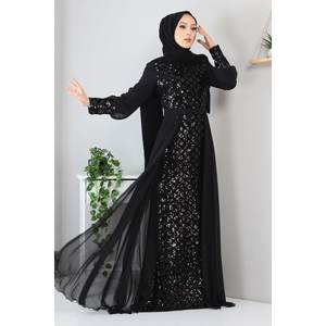 Vestido de Noche Sencillo con Corte en A, Detalle de Volantes, Cintura Imperio, Mangas Cortas, Estampado Floral de Encaje, Largo Maxi hasta el Suelo para Fiesta, Talla XL - Product Image 1