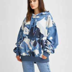 Sweat-shirt à capuche unisexe pour femmes et hommes, imprimé sur toute la surface, surdimensionné, épais, de haute qualité avec technique de lavage - Product Image 4