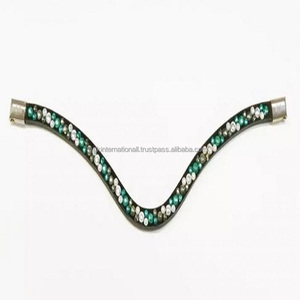 Banda para cejas de caballo de cuero de cristal ostentoso de marca de alta calidad con banda para cejas de caballo hecha a mano decorativa de lujo de alta calidad - Product Image 5