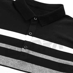 Polo de travail pour hommes coupe surdimensionnée demi-bouton revers col manches courtes patchwork design tissu doux décontracté élégant tenue de bureau - Product Image 2