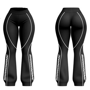 Pantalones de Yoga de Lujo de 260 GSM, de Poliéster y Elastano, Color Marrón, Tejido de Soporte, Diseño de Panel Lateral Moldeador, Estampado por Sublimación - Product Image 6