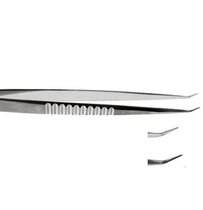 Micro fórceps de acero inoxidable de alta calidad 13,5 cm/0,3mm Punta en ángulo-Micro fórceps de cirugía - Product Image 2