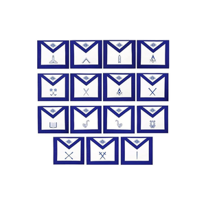 Conjunto de rito escocés de 33 grados-WINGS UP Conjunto de banderas de todos los países Arco real Delantal vestido completo con respaldo azul Servicio OEM - Product Image 5