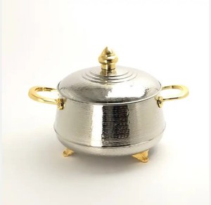 Cacerola de Acero Inoxidable Hecha a Mano, Martillada, de Lujo, 24 cm de Diámetro, Apta para Lavavajillas, Sin Recubrimiento, para Servir y Calentar Alimentos en el Hogar y Hoteles - Product Image 1