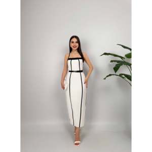 เดรสทรงเข้ารูป รุ่น 3018 พร้อมดีเทลช่วงเอวแบบธรรมชาติ ตกแต่งด้วยการเย็บขอบอย่างหรูหรา - Product Image 2