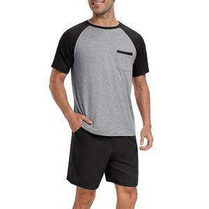 Ensemble de survêtement d'été en coton respirant pour homme, 2 pièces, ensemble décontracté de jogging pour homme, t-shirt à manches courtes et short, ensembles jumeaux - Product Image 1