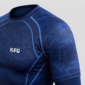 Équipement de combat de haute performance, rashguard à manches courtes, tissu respirant en polyester/nylon 250g, matière à séchage rapide pour MMA - Product Image 5